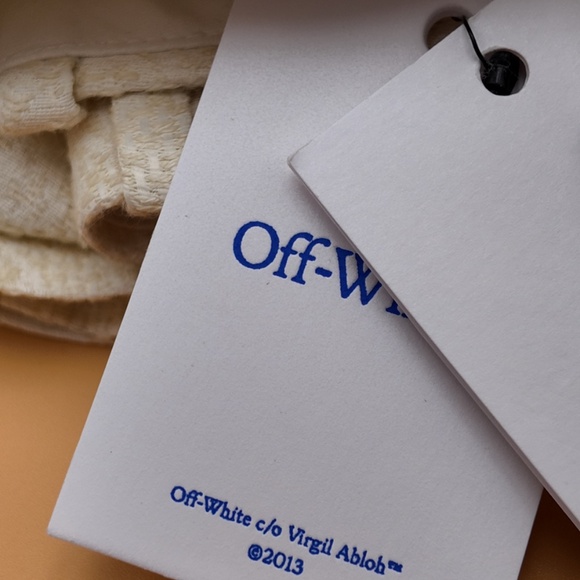 NWT + OFF-WHITE JACQUARD FABRIC TATTOO PALAZZO PANTS / Coconut Milk - Picture 11 of 11